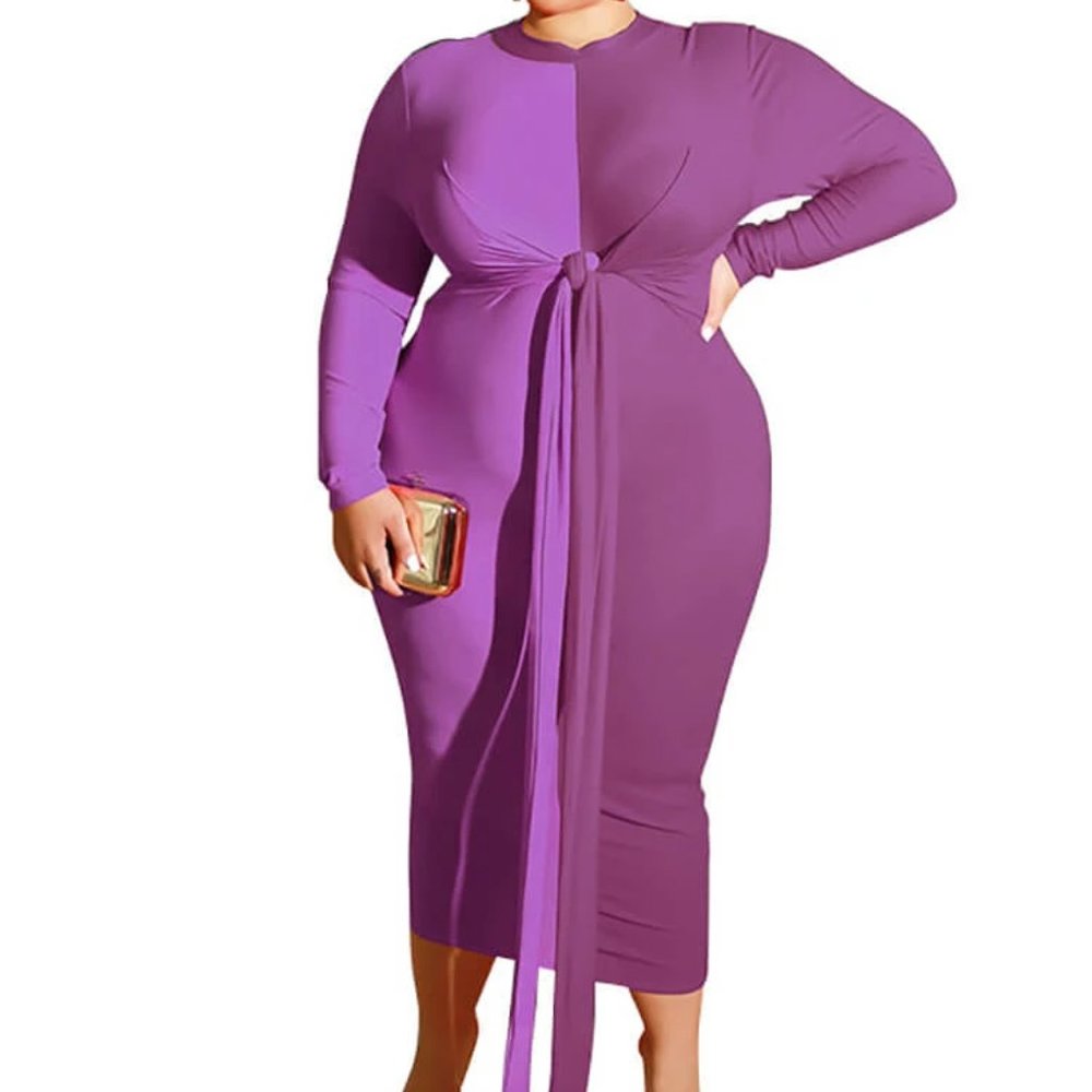 Wrap Tie Pencil Maxi Dress